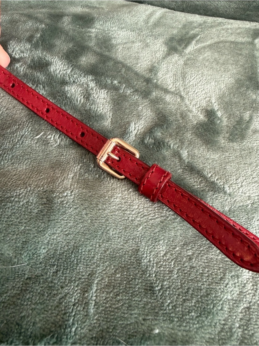 Burberry Red Pebbled Leather Dome Crossbody Bag with Gold Hardware - Picture 10 of 13